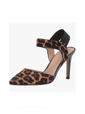 Franco Sarto Leopard Print Pointed Slingback Heels